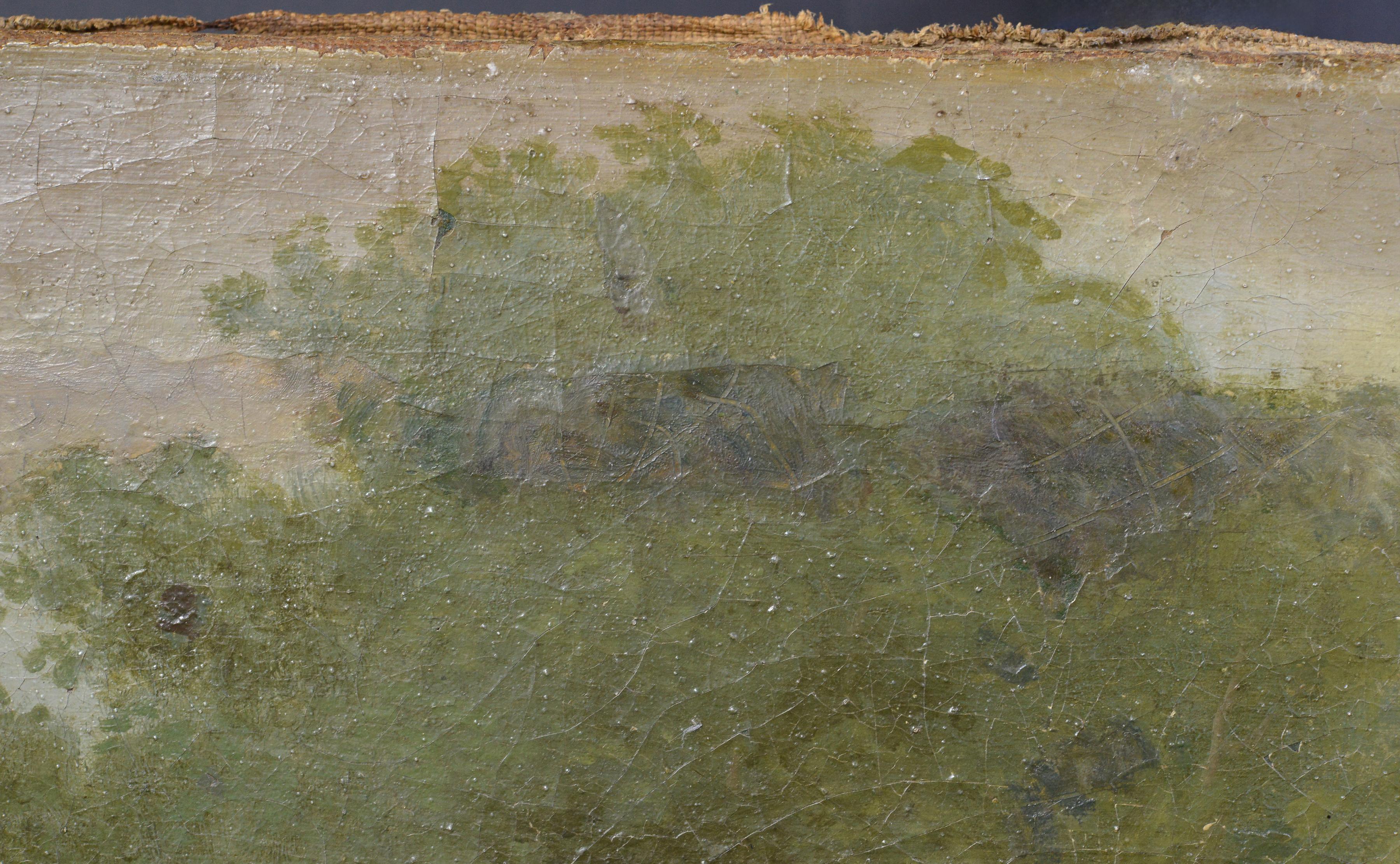 1790 Peinture à l'huile ancienne de style hollandais Scène de village Genrе Djurgarden Suède en vente 1