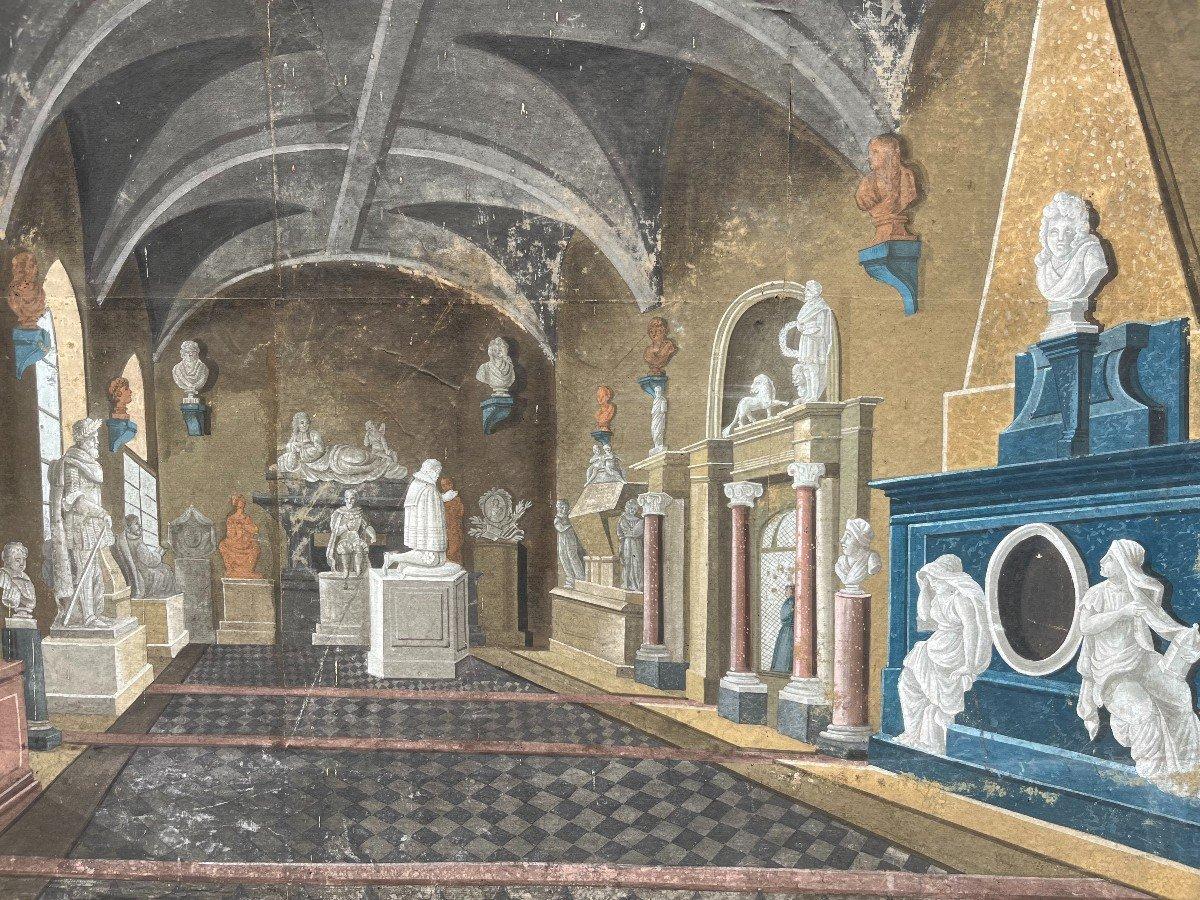 1795-1816 Das Innere des Musée des Monuments Français – Painting von Unknown