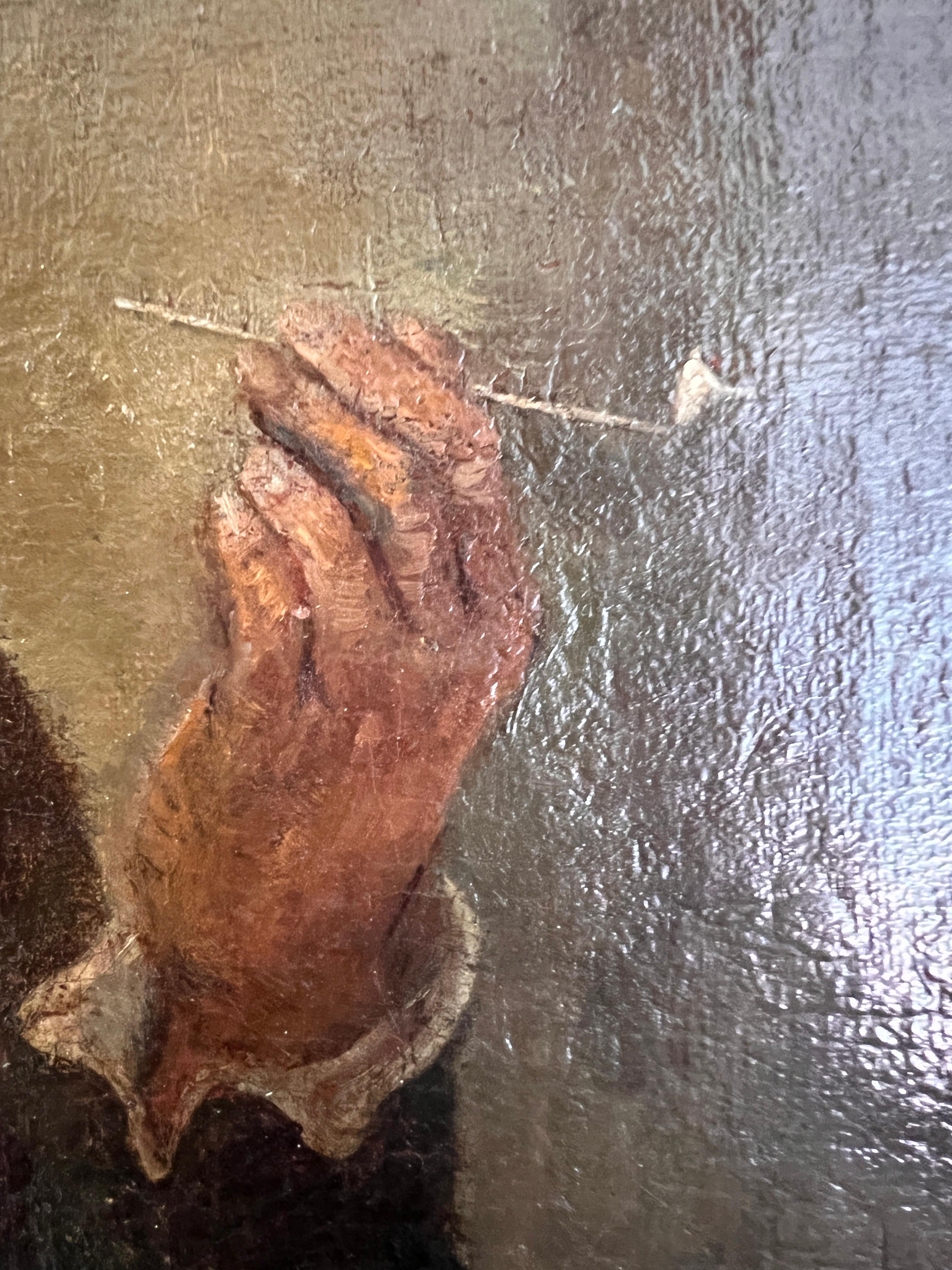 Óleo sobre lienzo original del siglo XVII-XVIII, Escena de género con figuras en una taberna en venta 7
