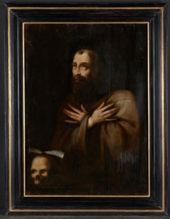 Vintage 17th C, Baroque, Flemish School, Saint Francis in Ecstasy.Oil on oak panel.