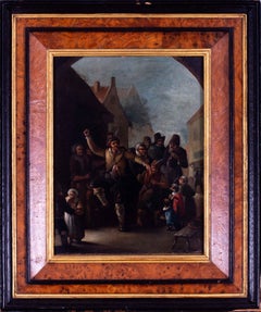 17th Century Dutch Old Master painting of a minstrel's procession