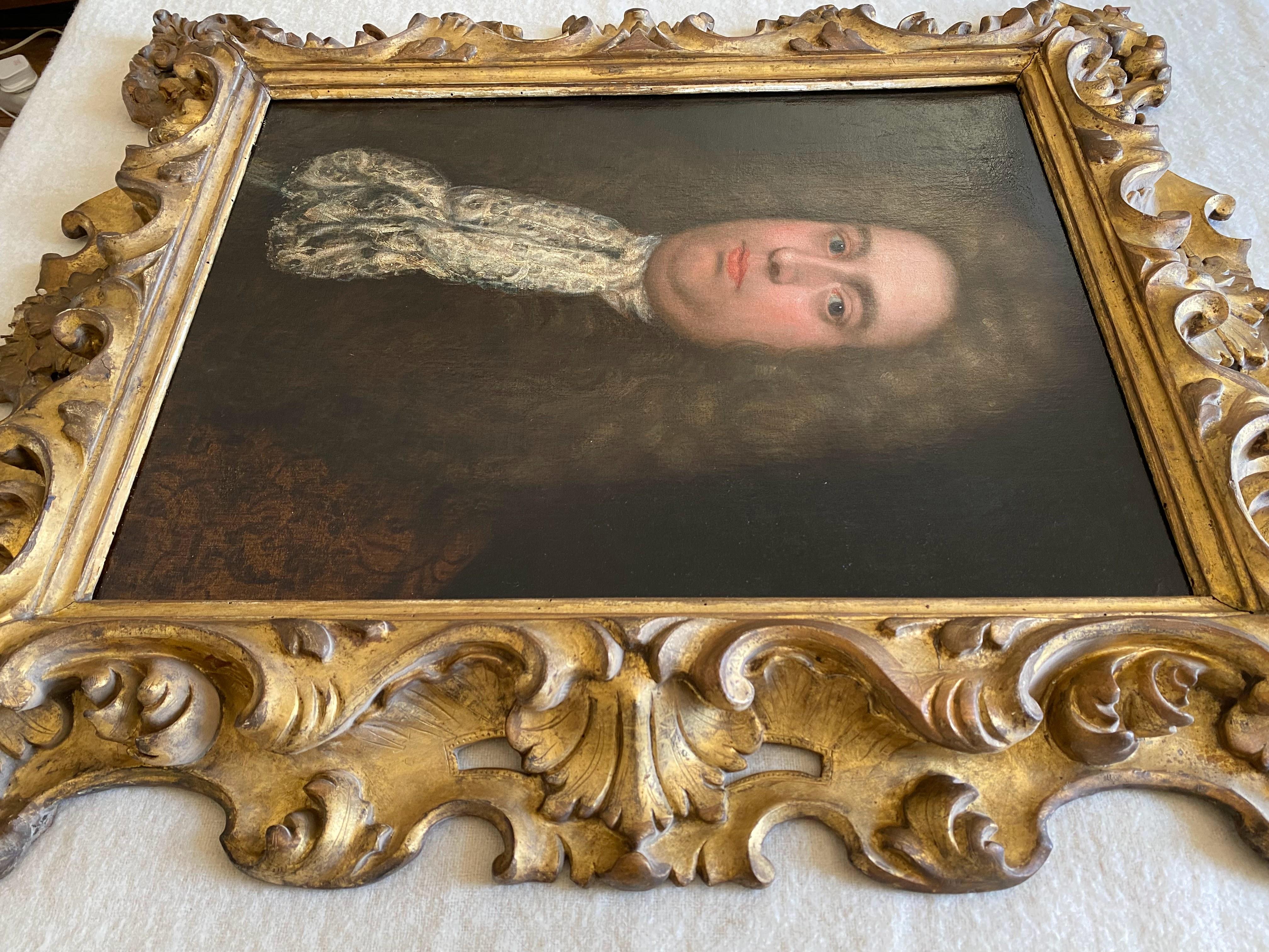 A fascinating portrait dating from circa 1695-1700 with wonderful provenance: it belonged to the British industrialist Leonard Pelham Lee (1903–1980) and hung in his manor house in Warwickshire. Purportedly and according an old label on the verso,
