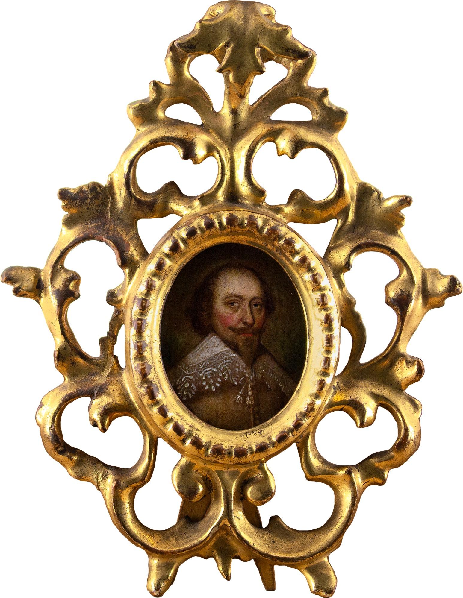17th-Century English School, Portrait Miniature Of King Charles I, Oil On Copper