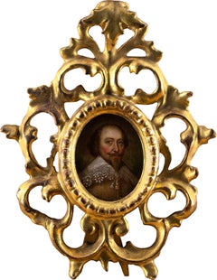 17th-Century English School, Portrait Miniature Of King Charles I, Oil On Copper