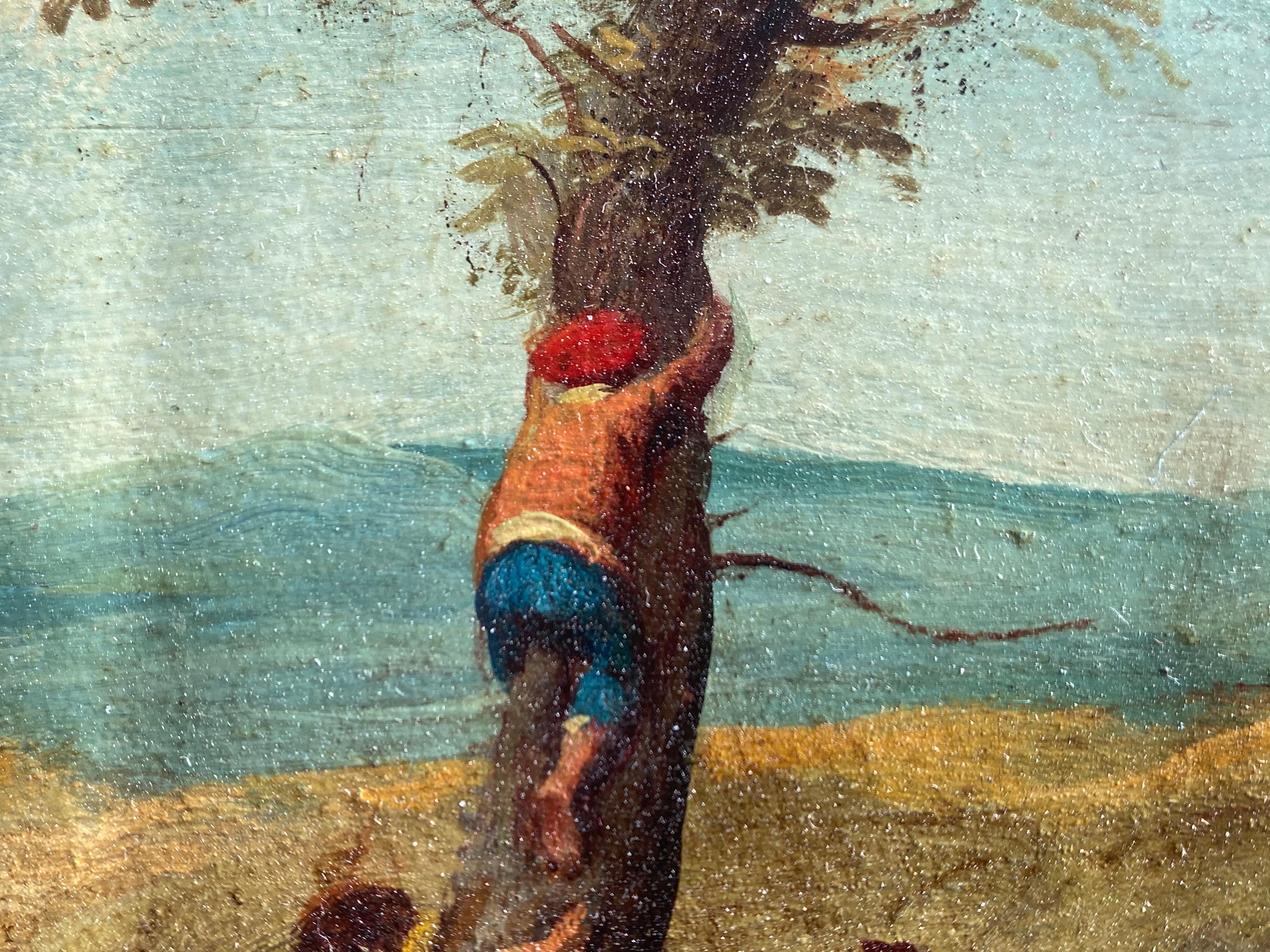 Peinture à l'huile sur panneau de cuivre de l'école flamande de Brueghel du 17e siècle en vente 3