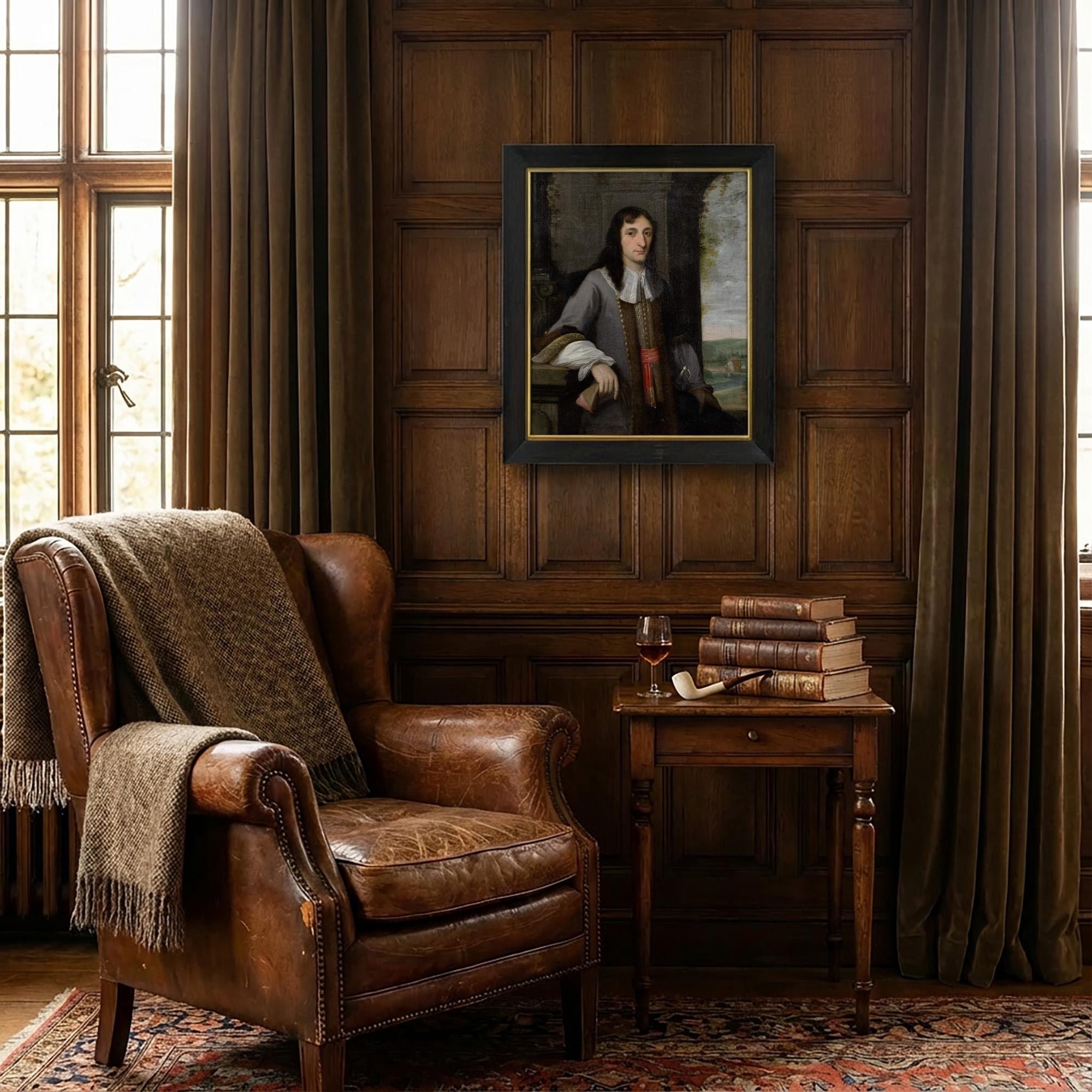 Flämische Schule des 17. Jahrhunderts, Porträt eines Herrn in einem Justaucorps – Painting von Unknown