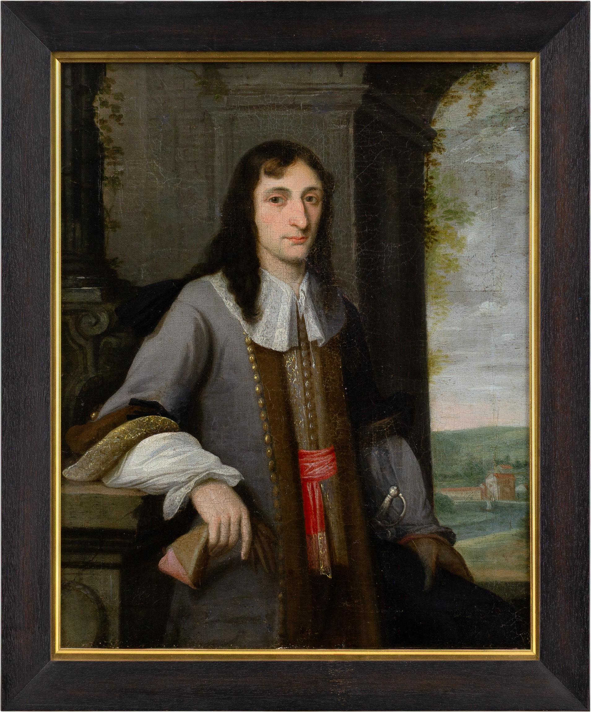 École flamande du XVIIe siècle, Portrait d
un gentilhomme en robe de chambre Justaucorps