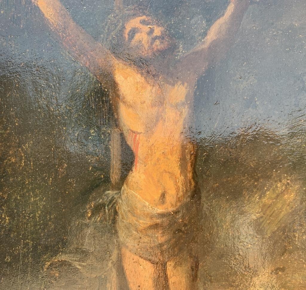 17th century Italian figure painting - Crucifixion - Oil on panel Italy 2