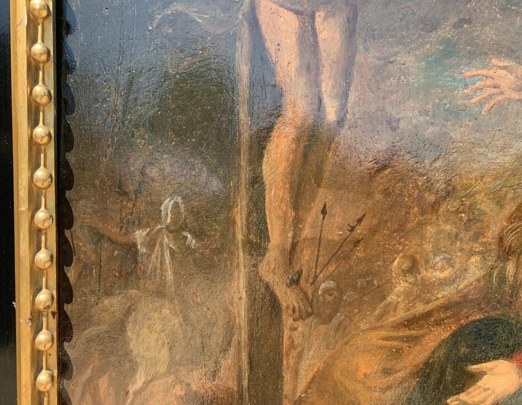 17th century Italian figure painting - Crucifixion - Oil on panel Italy 3