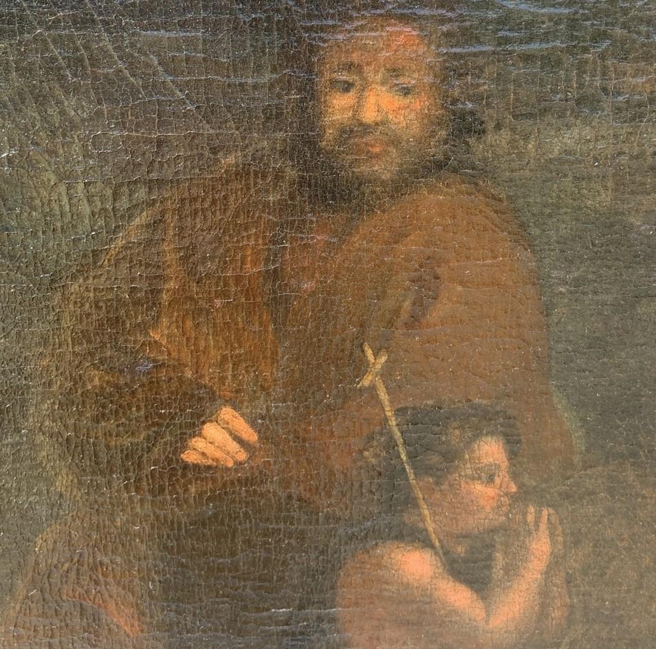 Peintre italien baroque - peinture de personnages du XVIIe siècle - Sainte Famille - Vierge en vente 2