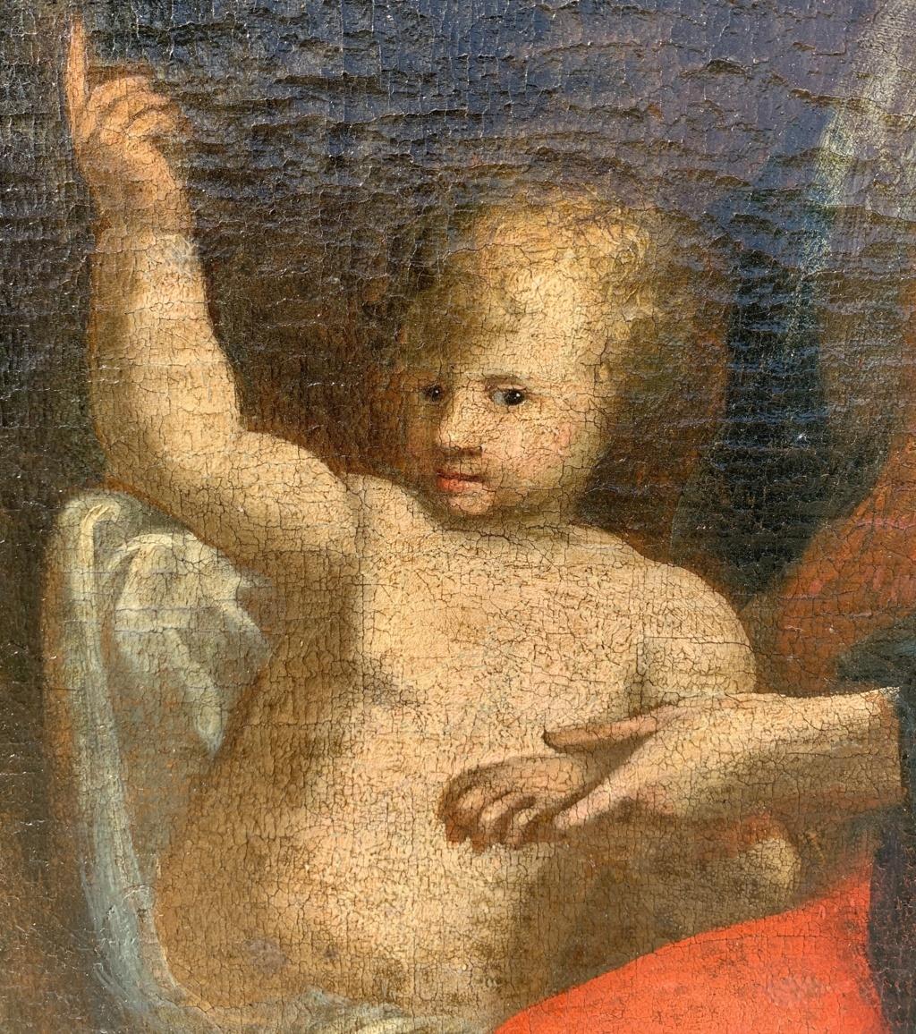 Peintre italien baroque - peinture de personnages du XVIIe siècle - Sainte Famille - Vierge en vente 3