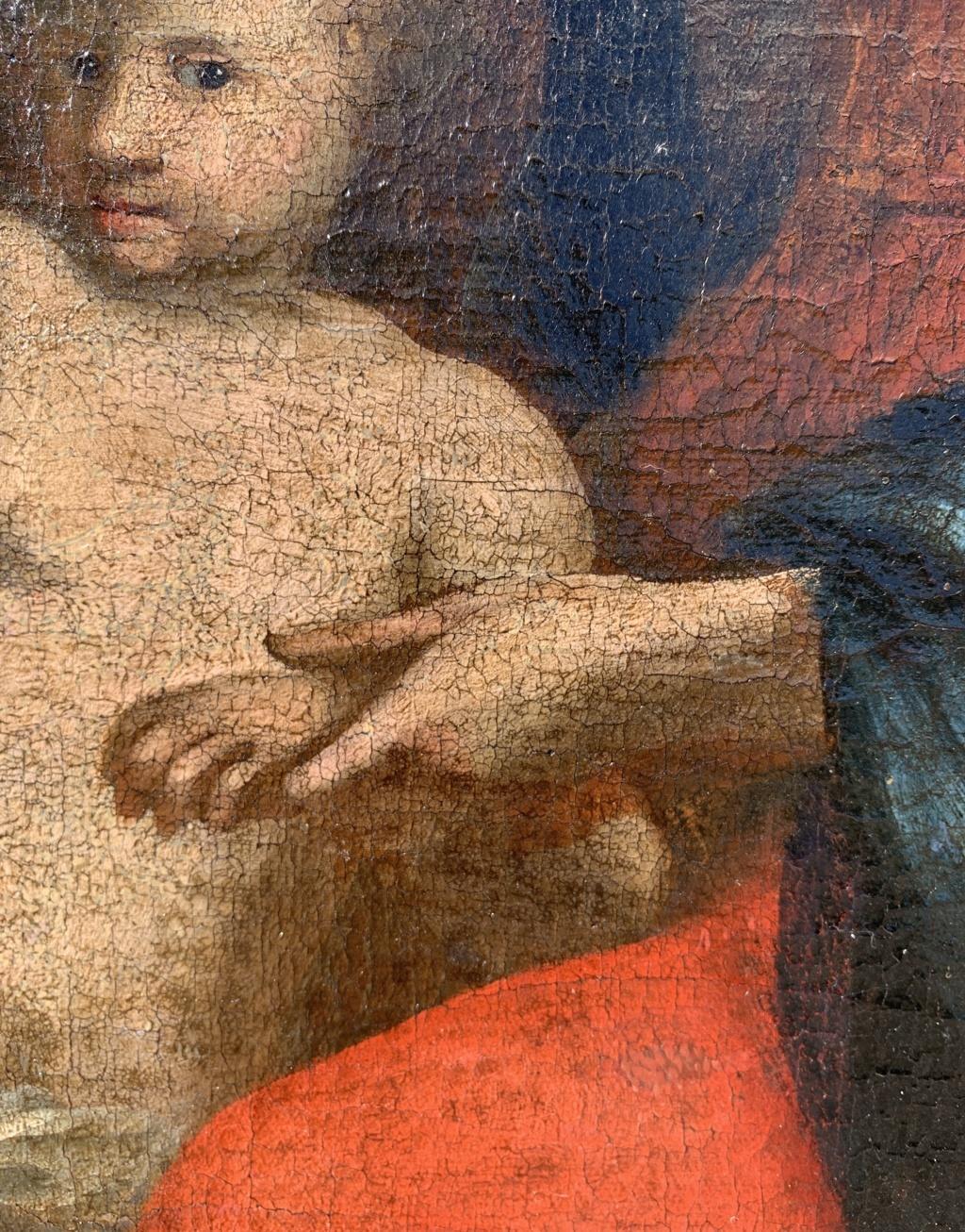 Peintre italien baroque - peinture de personnages du XVIIe siècle - Sainte Famille - Vierge en vente 4