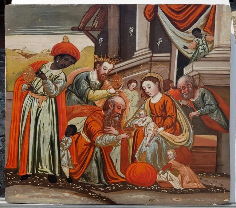 Unknown 17th Century Italian Figure Painting Holy Family Oil