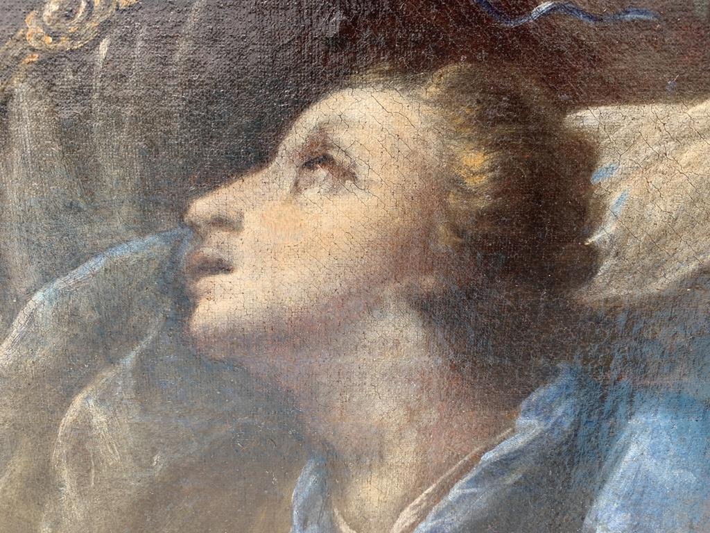 Pintura italiana de figuras del siglo XVII - Tobías ángel - Óleo sobre lienzo  Italia 9