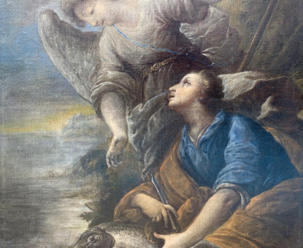 
Maestro italiano (siglo XVII) - Tobías y el ángel.

116 x 91 cm.

Óleo sobre lienzo, sin enmarcar.

Informe de estado: Lona forrada. Buen estado de conservación de la superficie pictórica, hay signos de envejecimiento y desgaste.

- Todos los