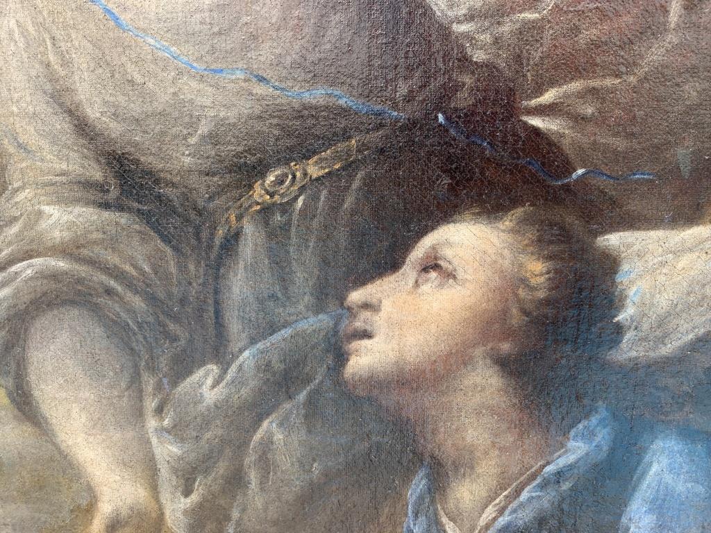 Pintura italiana de figuras del siglo XVII - Tobías ángel - Óleo sobre lienzo  Italia 4
