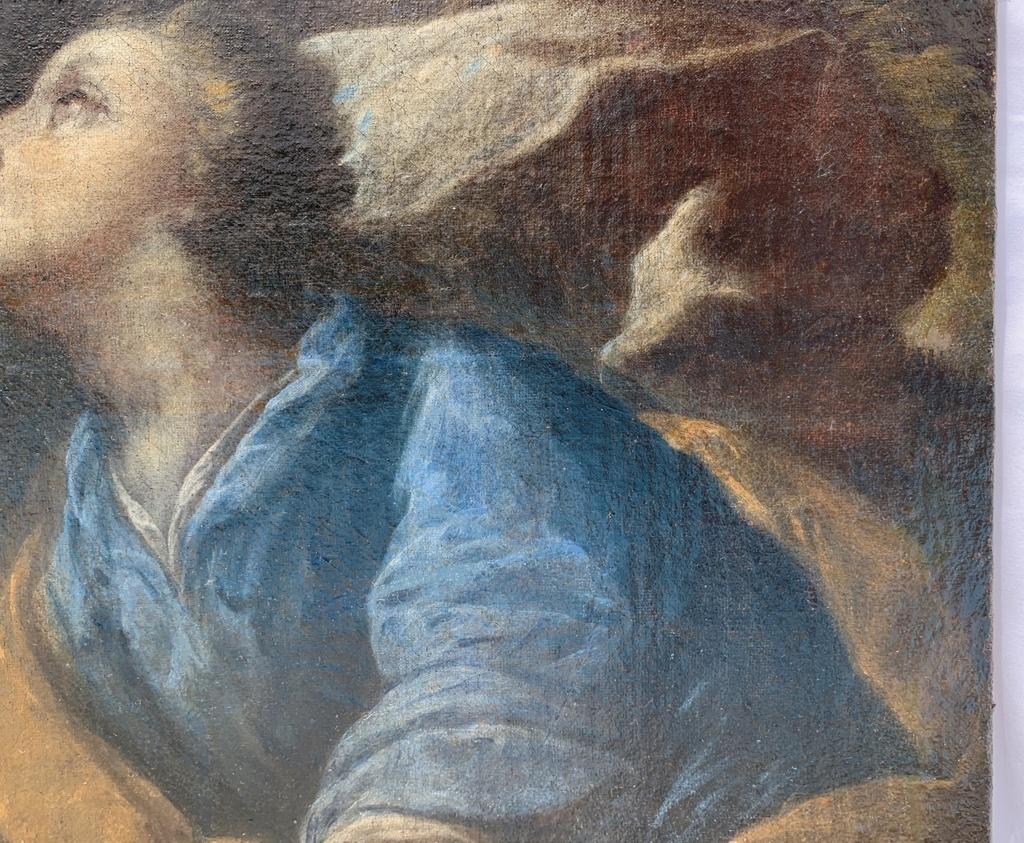 Pintura italiana de figuras del siglo XVII - Tobías ángel - Óleo sobre lienzo  Italia 5