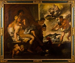 Italienisches Figurengemälde des 17. Jahrhunderts – Venus Mars – Öl auf Leinwand Barock