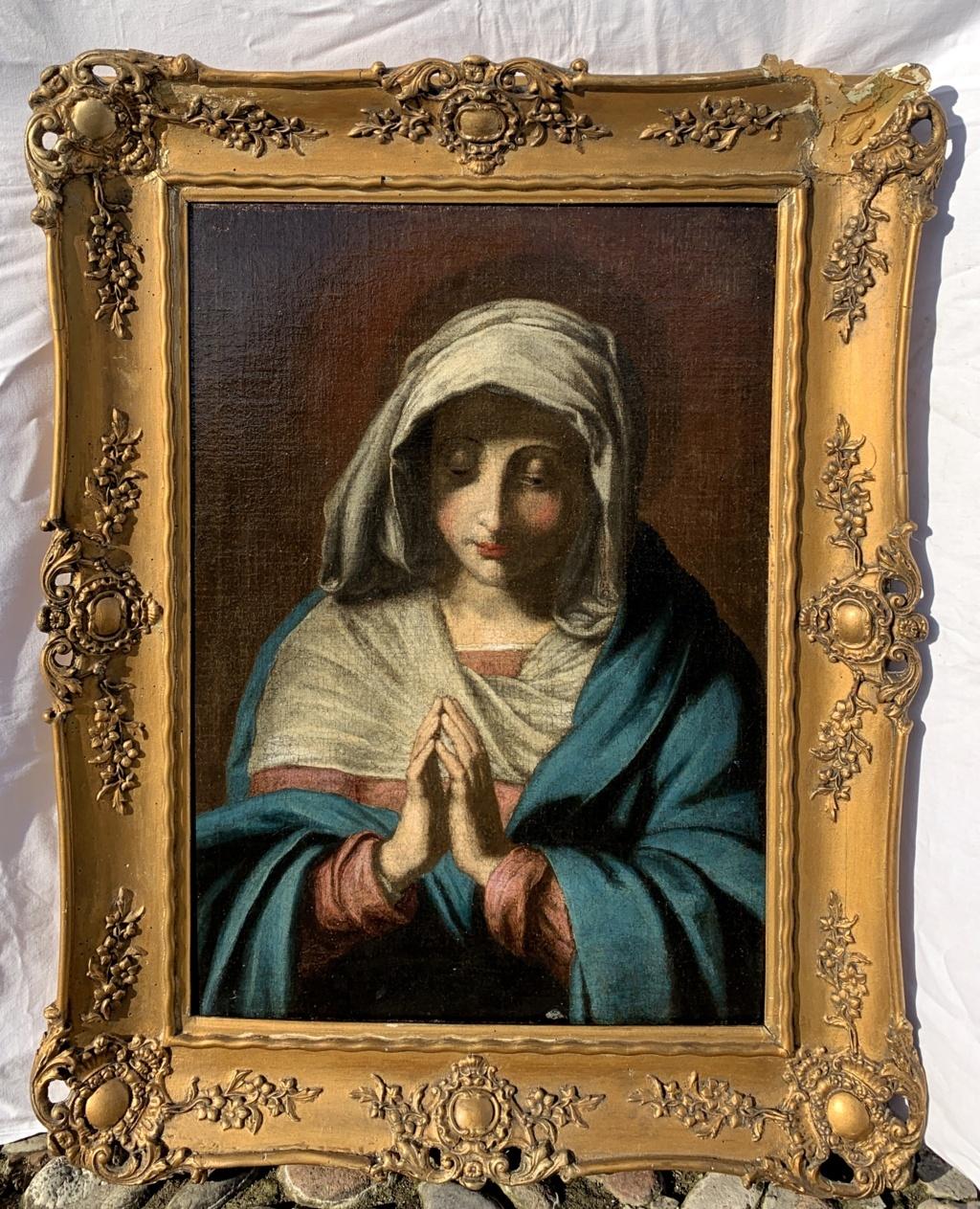 17th century Italian figure painting - Virgin Madonna Oil on canvas Sassoferrato - Painting by Unknown