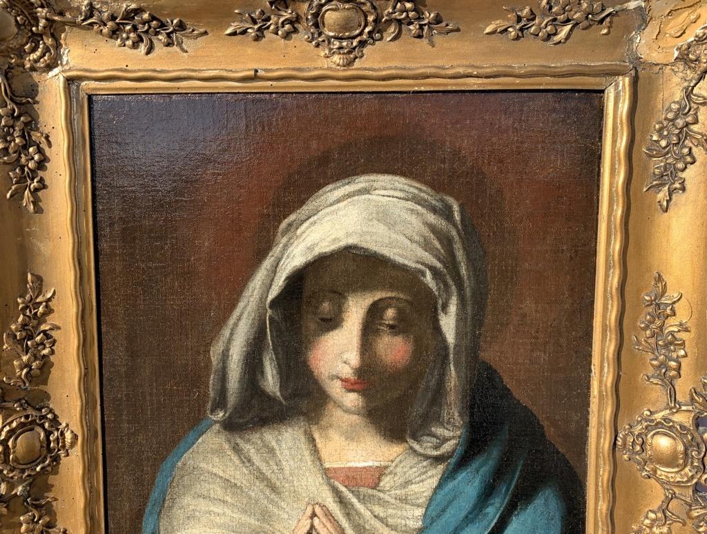17th century Italian figure painting - Virgin Madonna Oil on canvas Sassoferrato - Old Masters Painting by Unknown