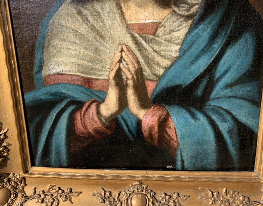 17th century Italian figure painting - Virgin Madonna Oil on canvas Sassoferrato 3