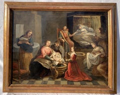 17th century Italian figure painting - Virgin - Oil on copper Italy Baroque