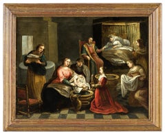 17th century Italian figure painting - Virgin - Oil on copper Italy Baroque
