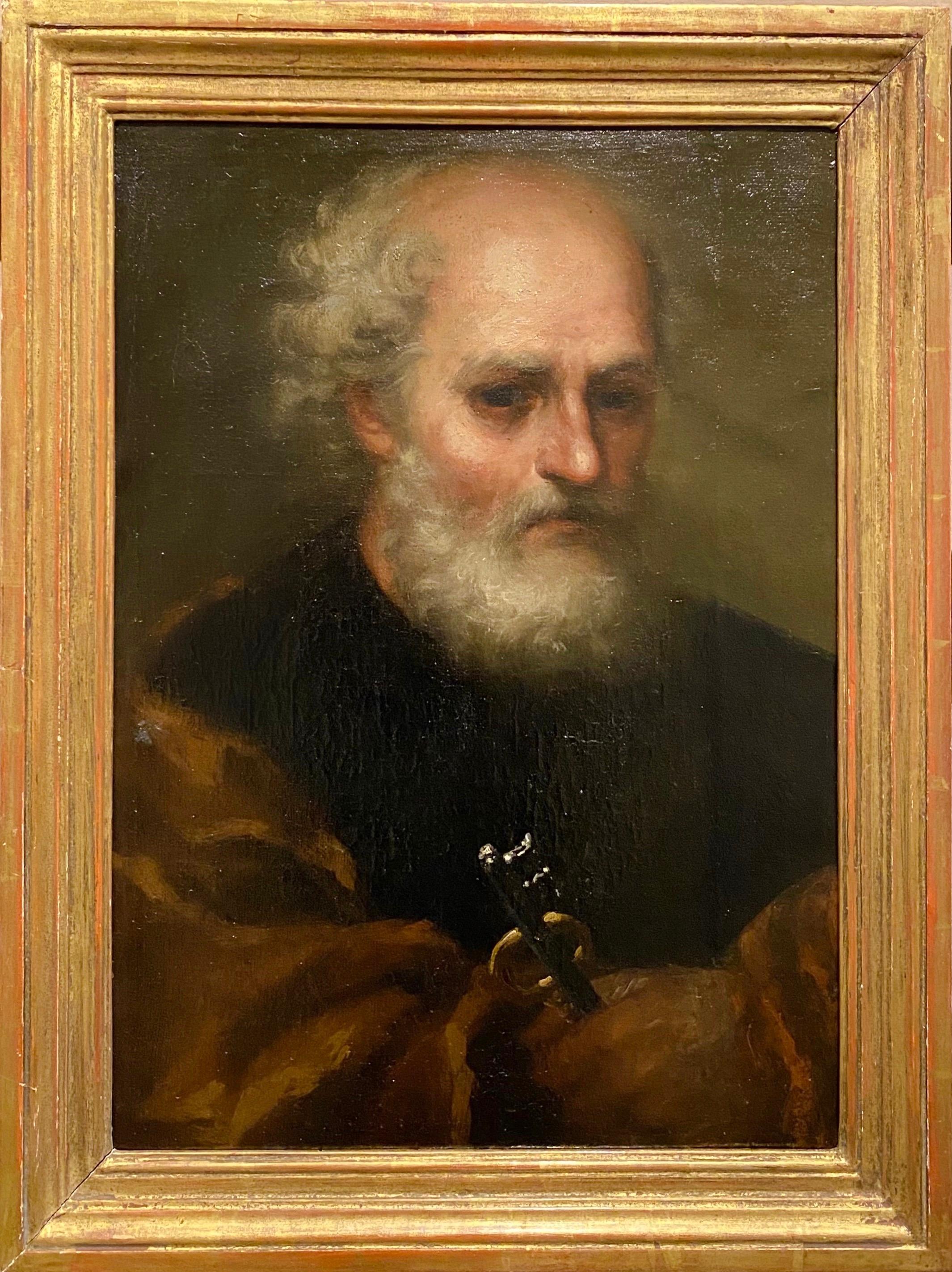 17th century Italian Old Master painting St. Peter the keys to heaven - Da Vinci