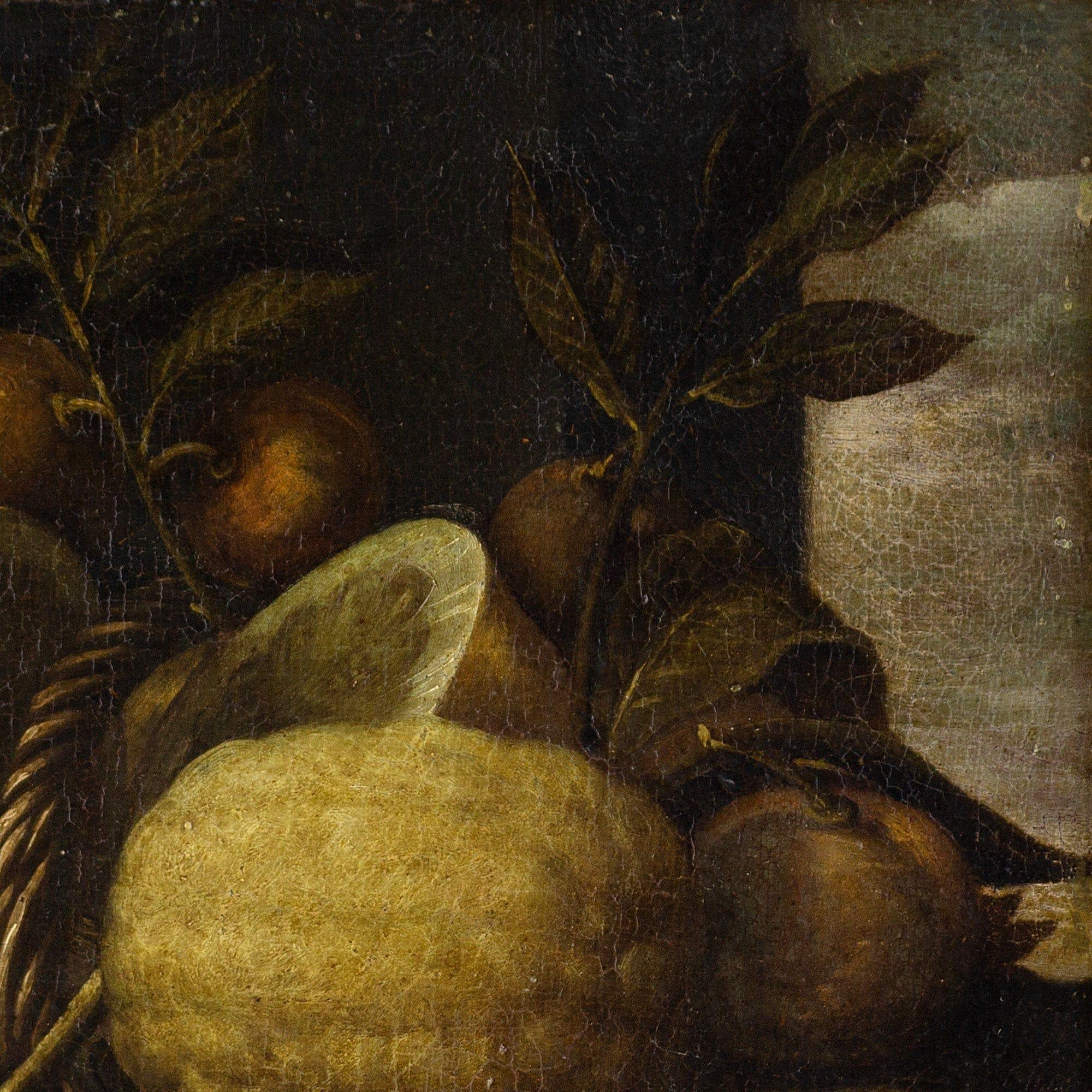 17th-Century Italian School Still Life With Fruit & Vegetables, Oil Painting 2