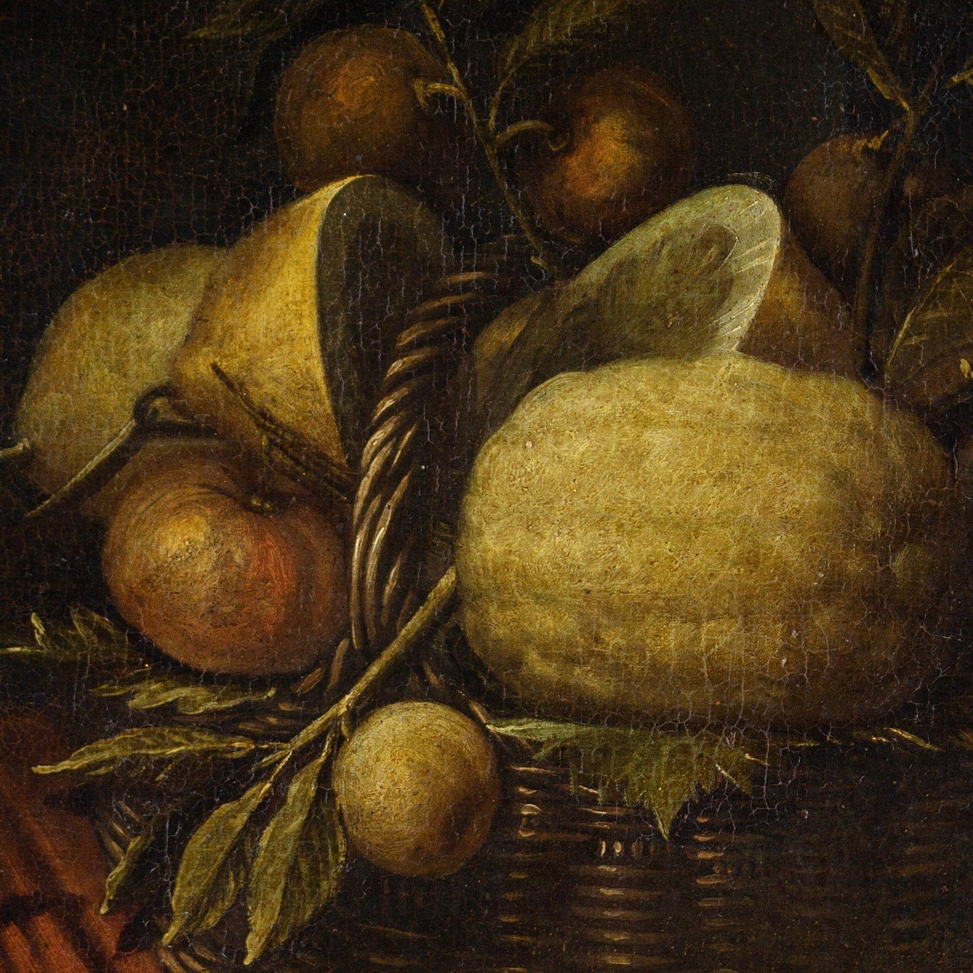17th-Century Italian School Still Life With Fruit & Vegetables, Oil Painting 4