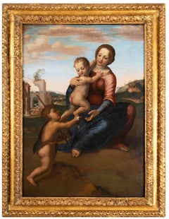 17th century Italian school, The Virgin and Child with Saint John the Baptist