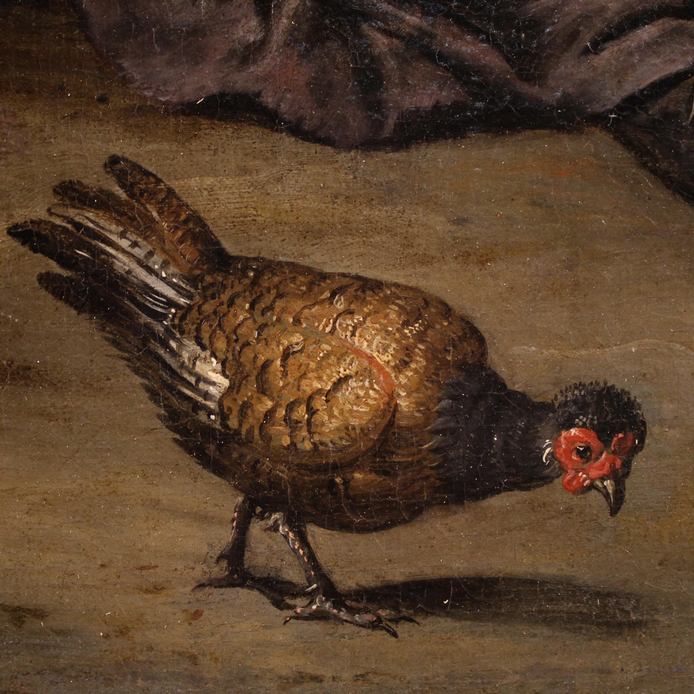 17th Century Oil on Canvas Flemish Antique Painting Genre Scene, 1670 in vendita 12