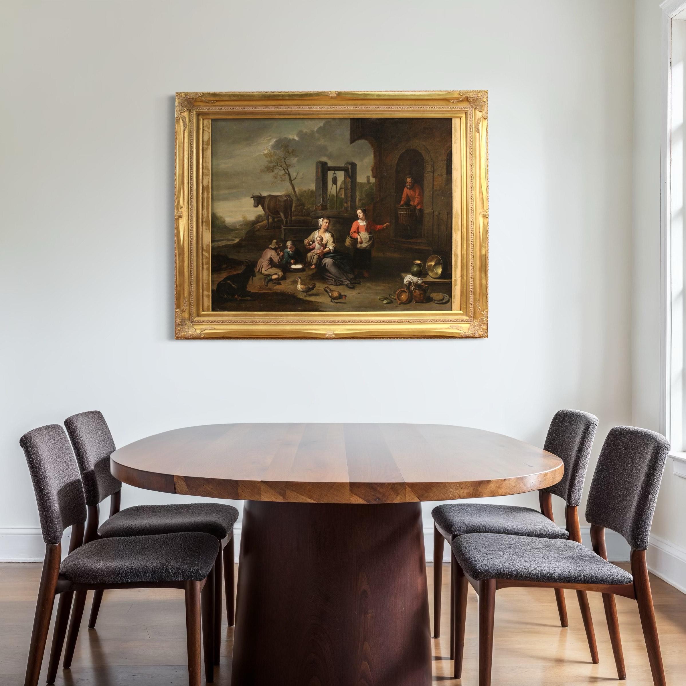 17th Century Oil on Canvas Flemish Antique Painting Genre Scene, 1670 in vendita 5