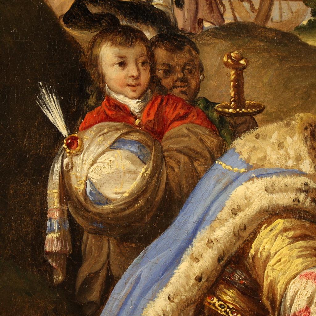 17. Jahrhundert Öl auf Leinwand Flämisches Gemälde Sankt Philippus tauft den Eunuchen im Angebot 7