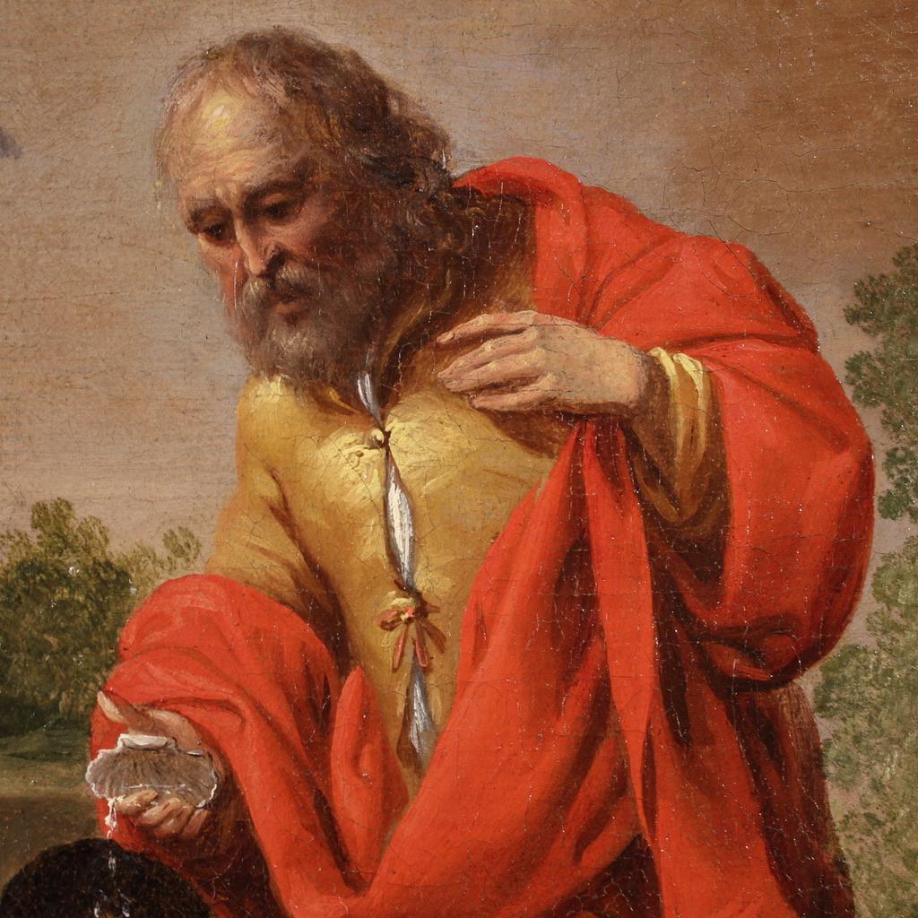 17. Jahrhundert Öl auf Leinwand Flämisches Gemälde Sankt Philippus tauft den Eunuchen im Angebot 2