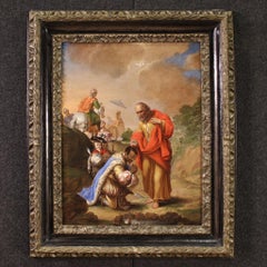 17th Century Oil on Canvas Flemish Painting Saint Philip Baptizing the Eunuch