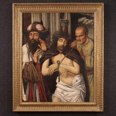 17th Century Oil on Canvas Flemish Religious Painting Ecce Homo, 1640