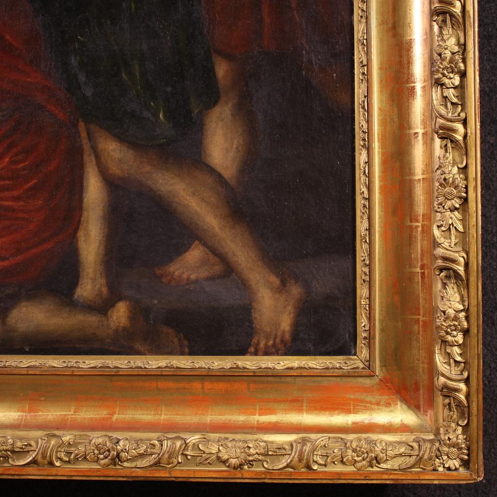 siglo XVII Óleo sobre Lienzo Pintura Antigua Francesa Adoración de los Pastores, 1670 6