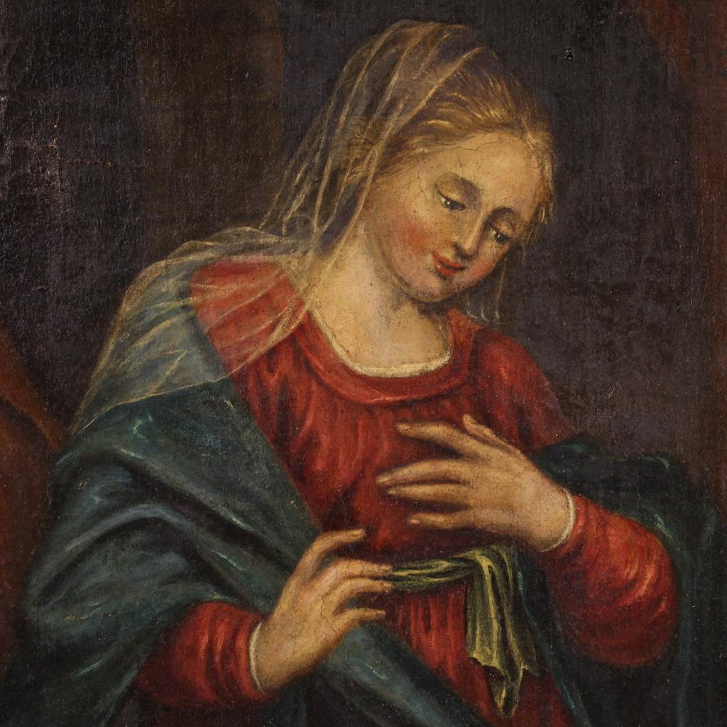 siglo XVII Óleo sobre Lienzo Pintura Antigua Francesa Adoración de los Pastores, 1670 2