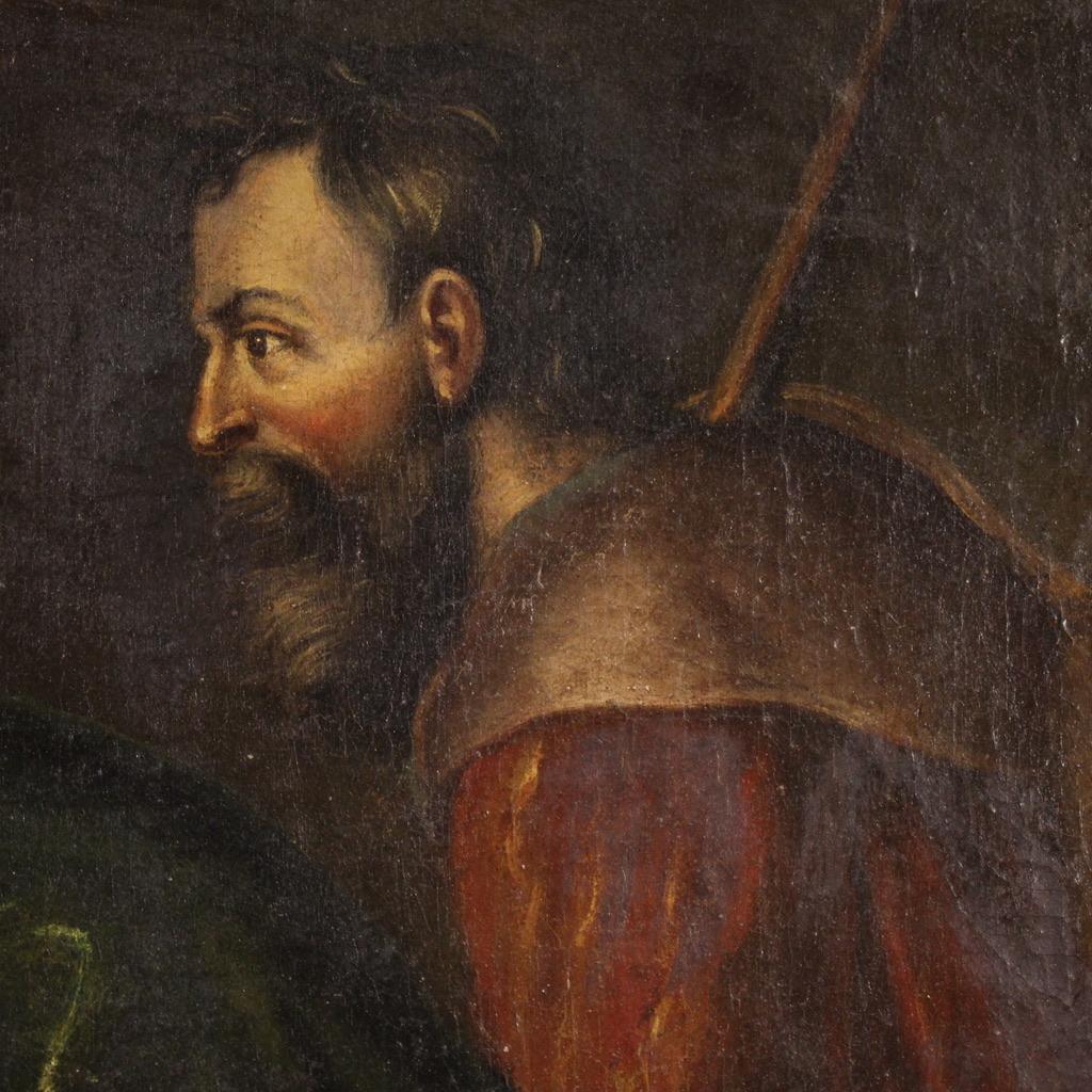 siglo XVII Óleo sobre Lienzo Pintura Antigua Francesa Adoración de los Pastores, 1670 3