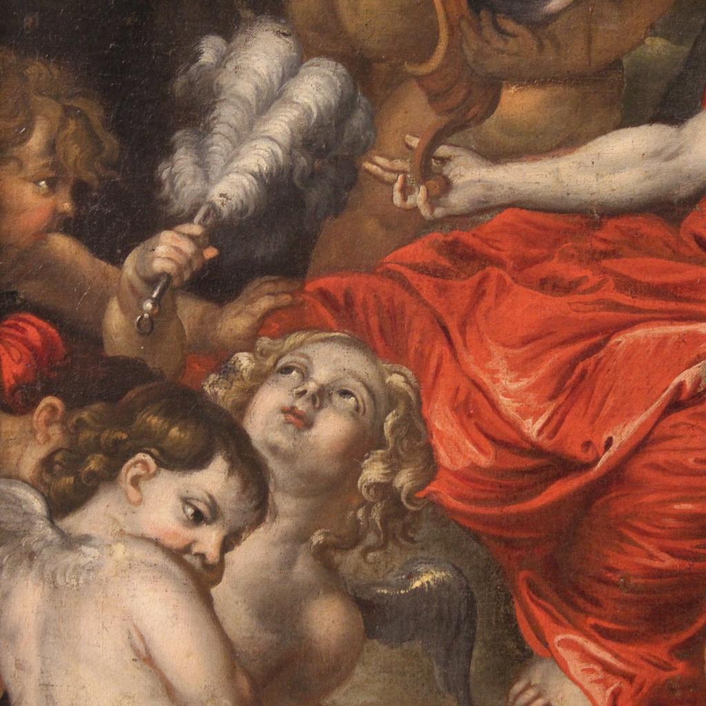 17th Century Oil on Canvas Flemish Painting Rinaldo and Armida, 1670 For Sale 7