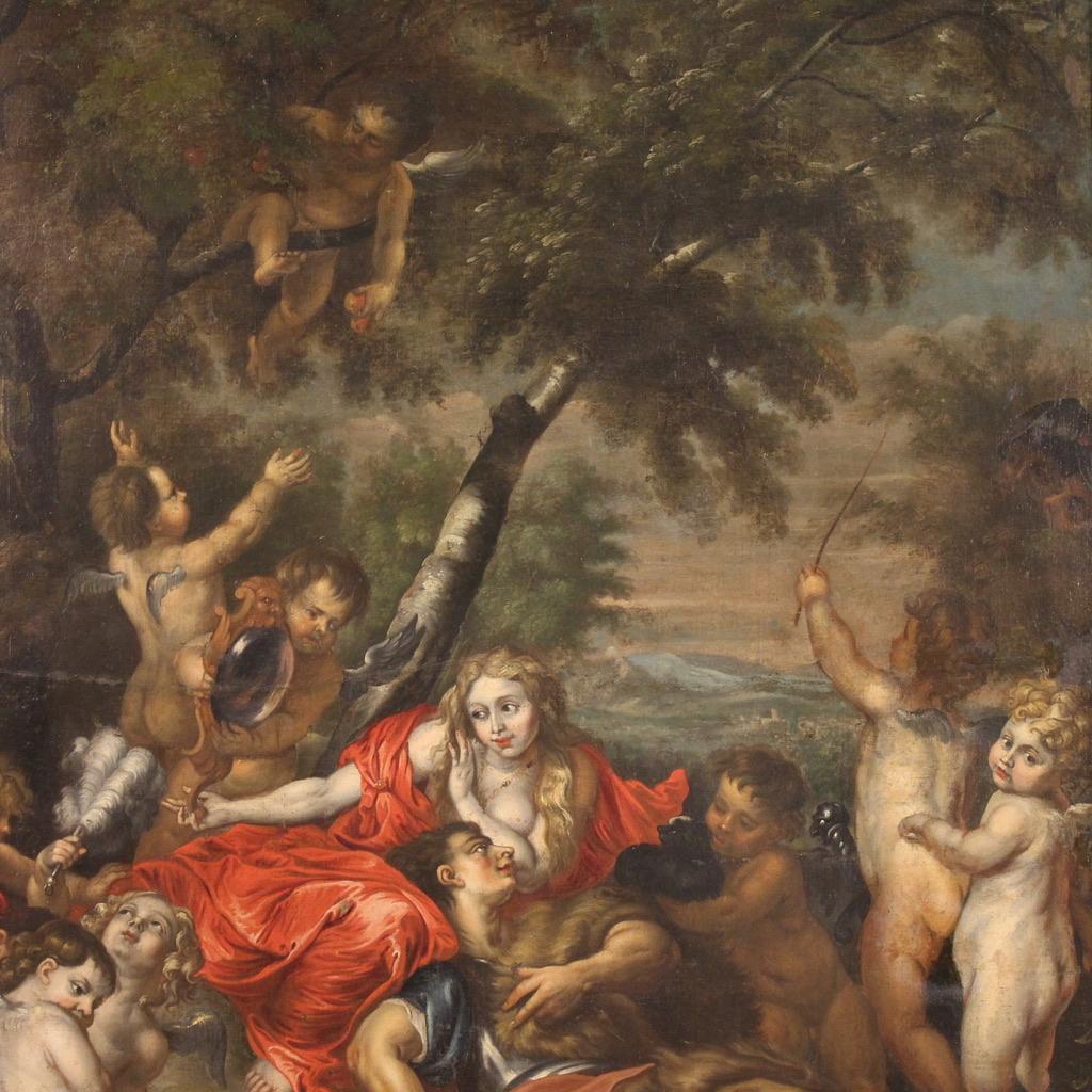 17th Century Oil on Canvas Flemish Painting Rinaldo and Armida, 1670 For Sale 1