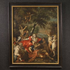 17th Century Oil on Canvas Flemish Painting Rinaldo and Armida, 1670
