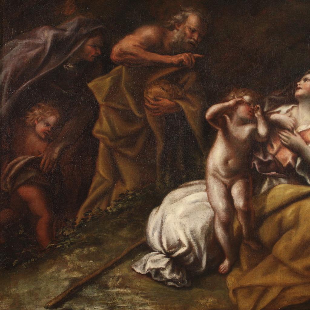 siglo XVII Óleo sobre lienzo Pintura bíblica antigua italiana Abraham, 1660 6