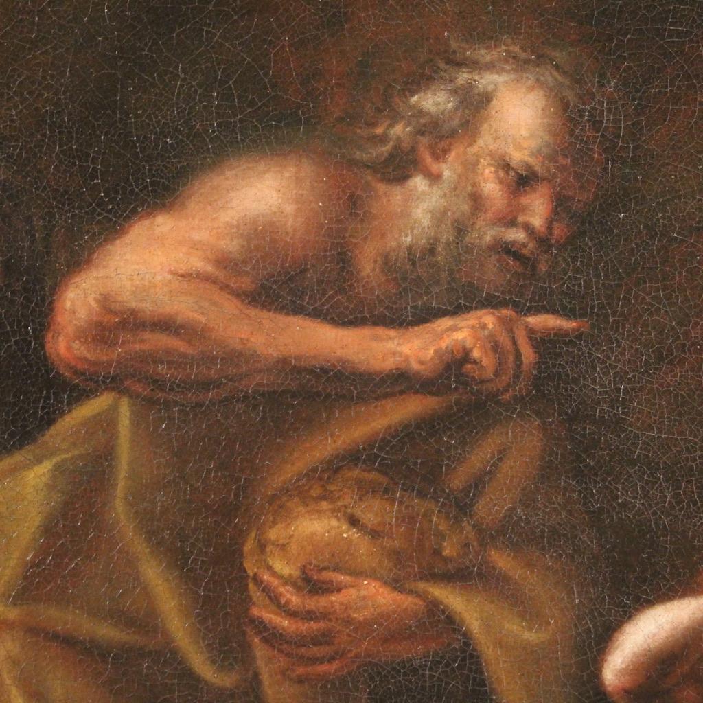 siglo XVII Óleo sobre lienzo Pintura bíblica antigua italiana Abraham, 1660 10