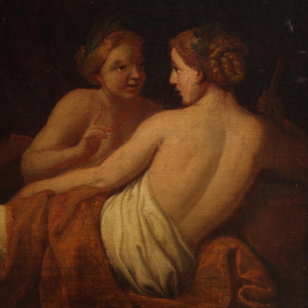 17th Century Oil on Canvas Italian Antique Mythological Painting, 1670 in vendita 8