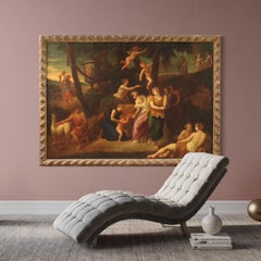 17th Century Oil on Canvas Italian Antique Mythological Painting, 1670