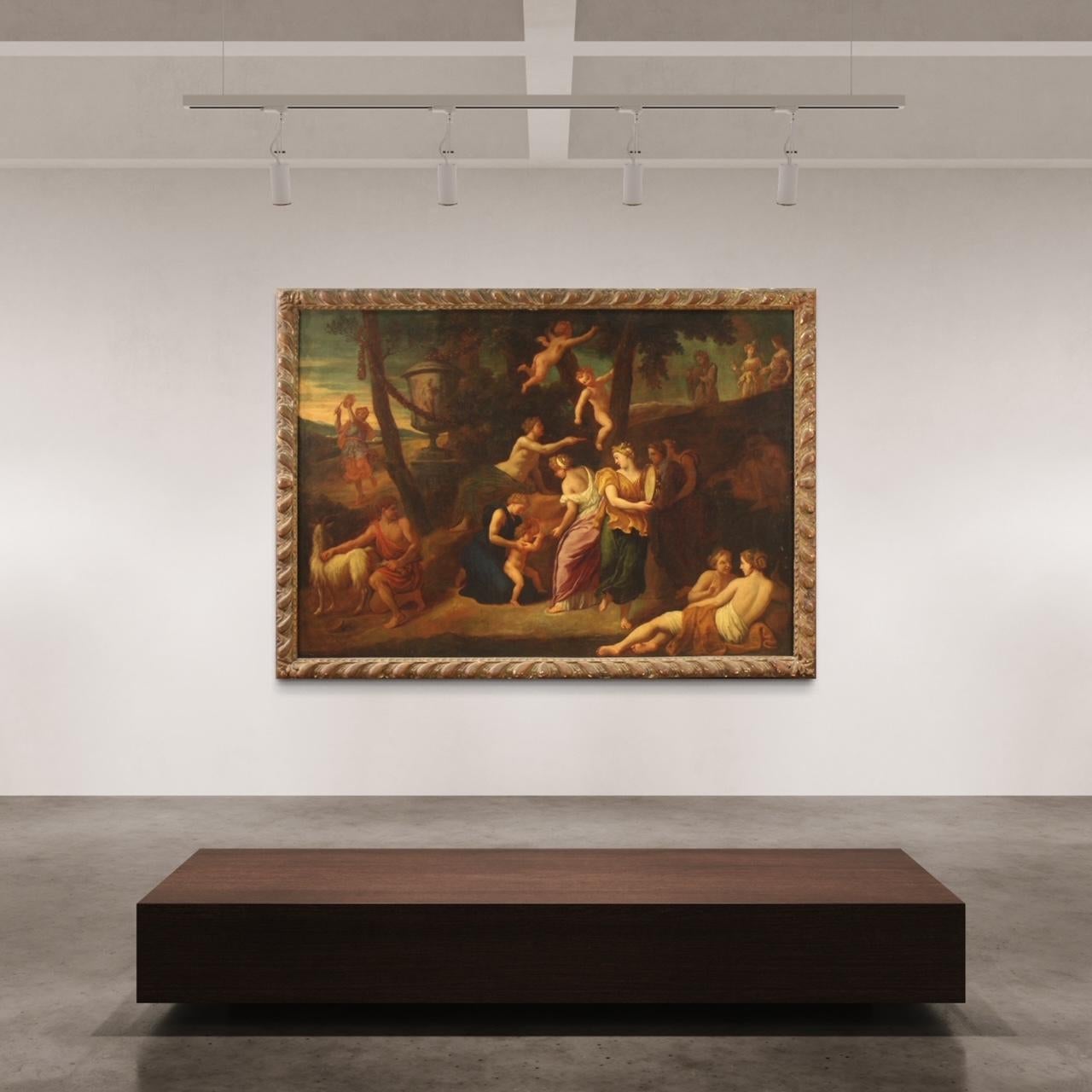 17th Century Oil on Canvas Italian Antique Mythological Painting, 1670 in vendita 1