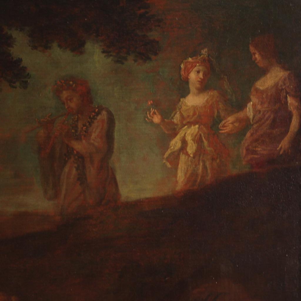 17th Century Oil on Canvas Italian Antique Mythological Painting, 1670 in vendita 2