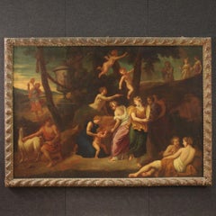 17th Century Oil on Canvas Italian Antique Mythological Painting, 1670